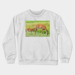 In one end...and out the udder - Deer Crewneck Sweatshirt